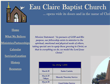 Tablet Screenshot of eauclairebaptist.org